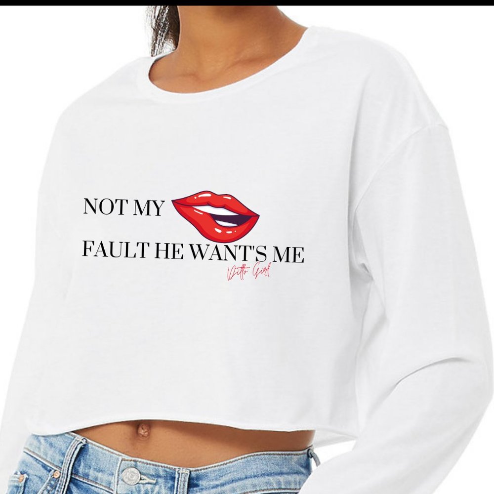 Long-sleeve crop top